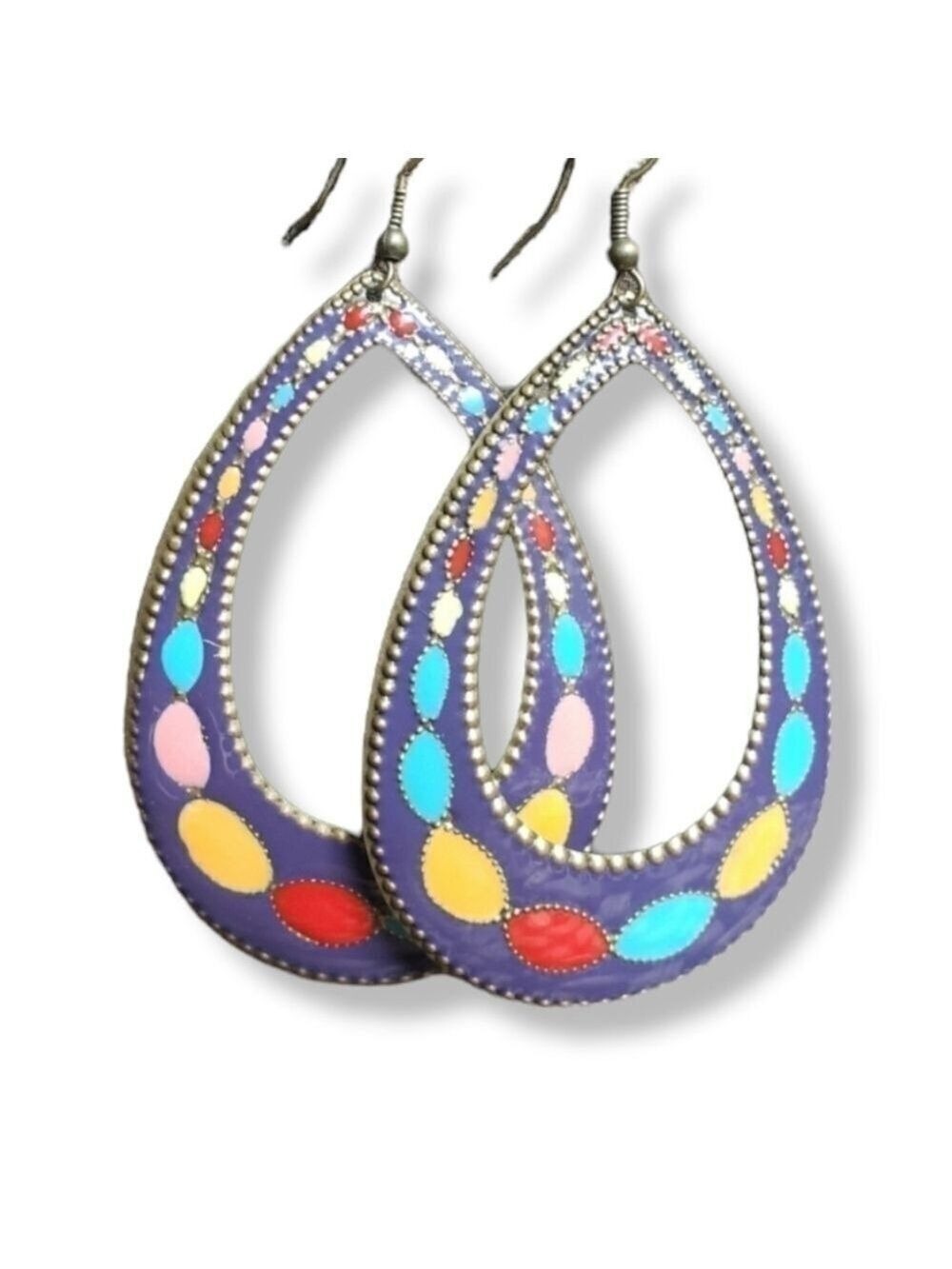 Vintage Colourful Enamel Earrings